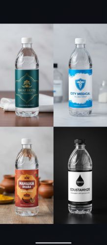 Plastic Custom Labeling Water Bottle, Color : Transparent