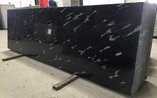 Fish Black Granite Slab, Thickness : 2 Cm for Countertops, Flooring