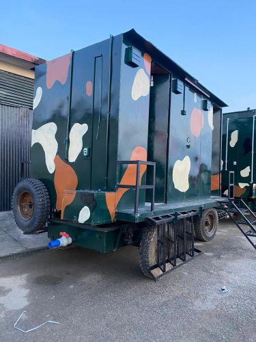 Plastic Metal 6 Seater Mobile Toilet Van, Color : White