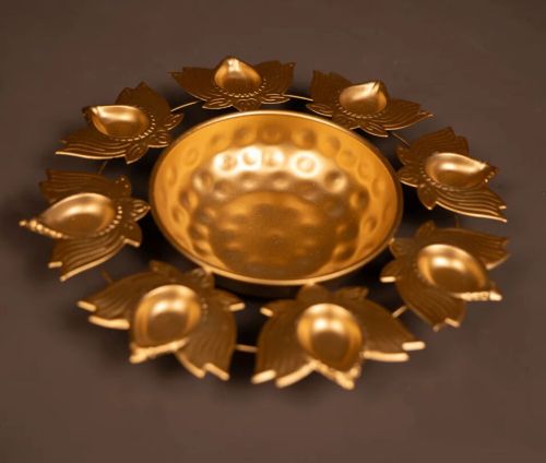 Brass Lotus Urli, Color : Golden for Home Decor
