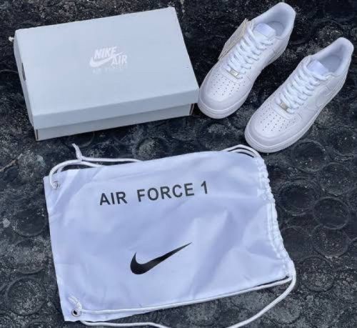 Leather Nike Air Force 1 Sneaker Shoes, Color : White Uk6