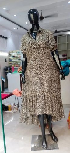 V Neck Net Designer Gown