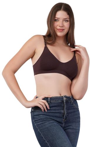 Cotton Plain Regular Bra, Color : Black All Sizes