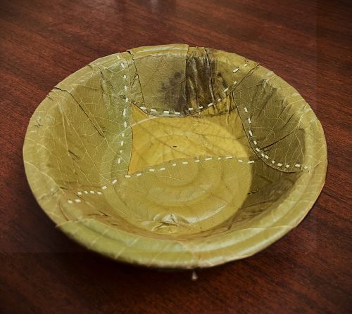 Sal Leaf Bowl 6 Inch, Color : Brown