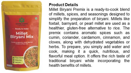 Millet Biryani Premix, Weight : 500g