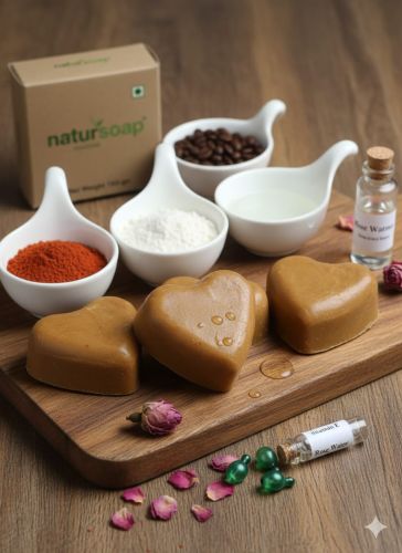 Handmade Coffee Soap, Color : Brown, Form : Solid