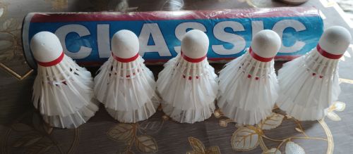 Feather Shuttlecock, Color : White, Weight : Light for Badminton