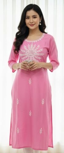 Designer Cotton Kurti, Color : Pink