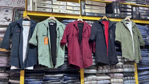 Checked Denim Shirts, Color : Multicolor, Gender : Male