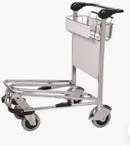 Coated Aluminum Airport Luggage Trolley, Color : Grey for Moving Goods