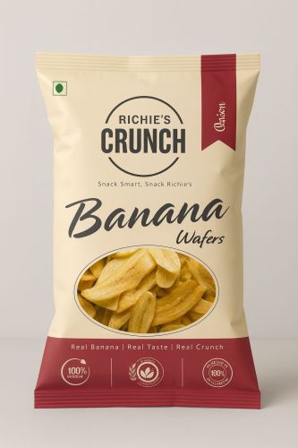 Roasted Crispy Wheat Flour Onion Banana Wafers, Taste : Sweet & Salty