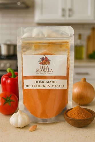 Blended Organic Red Chicken Masala, Color : Brown, Form : Powder