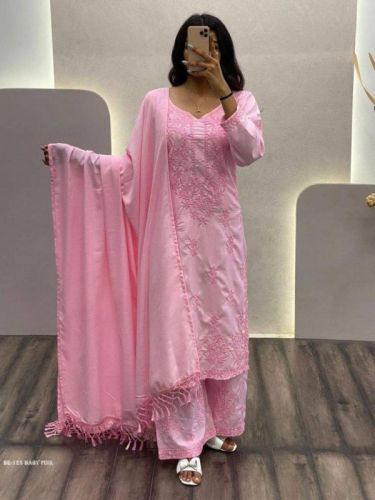 Plain Ladies Kurti Set, Color : Pink
