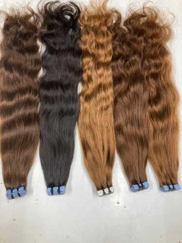 Tape Hair Extension, Color : Brownish, Grey, Yellow