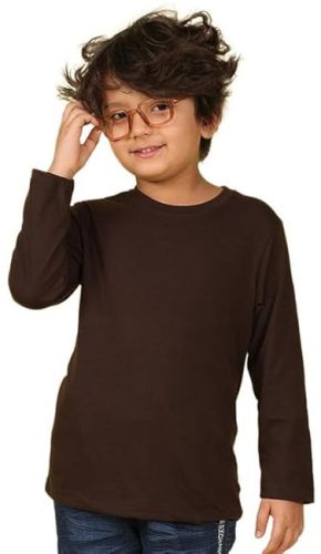Plain Cotton Full Sleeves Kids Shirts, Brand Name : Kera Wears