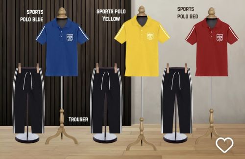 School Sports Tshirt Track Pants Set, Color : Multicolor Formal