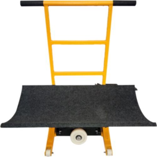 Powder Coated Iron Cloth Roll Doffing Trolley, Color : Yellow