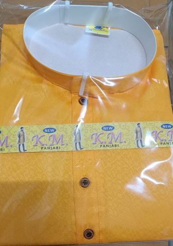 Yellow Kurta for Men, Color : White XL, Gender : Male