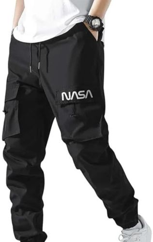 Polyester Plain Cargo Pants, Color : Black Casual Wear
