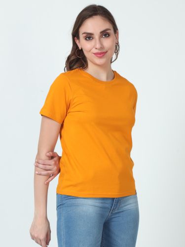 Ladies Tops, Color : Orange, Pattern : Plain