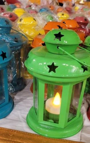 Decorative Candle Lamp, Color : Green
