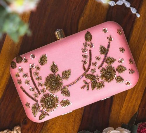 Polished Ladies Clutch, Color : Pink