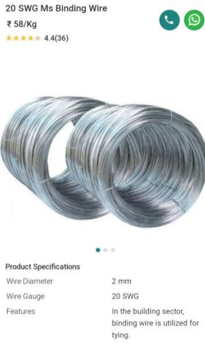 MS Binding Wire, Shape : Round, Packaging Type : Roll