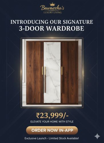 Plain Polished Wooden 3 Door Wardrobe, Color : Brown