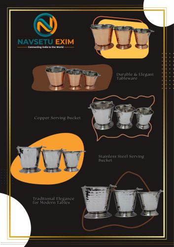 Stainless Steel Copper Serving Bucket