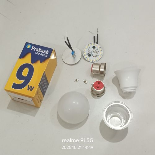 9w Prakash LED Bulb, Color : White For Indoor