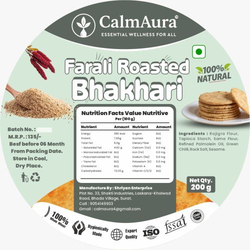 Farali Roasted Bhakhari, Packaging Type : Vaccum