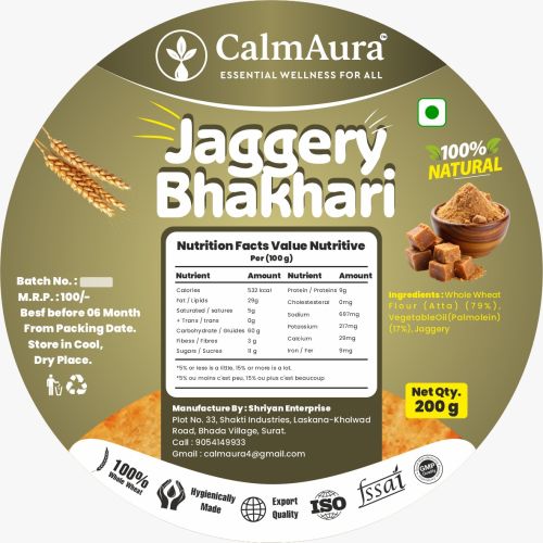 Brownish Jaggery Bhakhri, Packaging Type : Plastic Packet