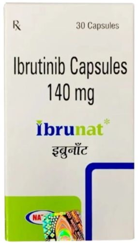 Ibrutinib 140mg Capsules (Ibrunat), Packaging Type : Box