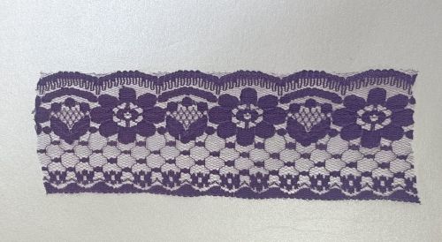 Ornamental Floral Mesh Scallop Lace, Color : Purple for Garments