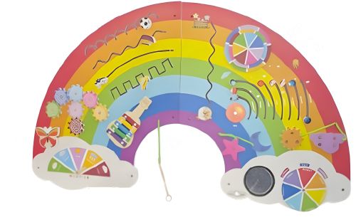 Polished Wooden Rainbow Sensory Wall Panel