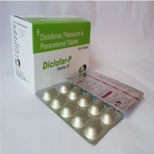 Diclofenac Potassium Paracetamol Tablets, Brand Name : Diclofar-P