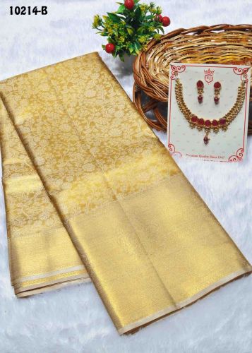 10214-B Gold Color Tissue Silk Saree