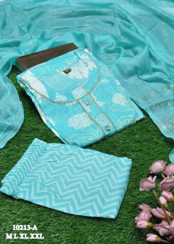 Cyan Color Readymade Rayon Salwar Everyday Wear