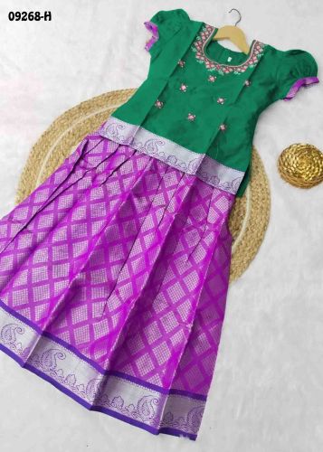 Green Color Readymade Banarasi Pavadai Sattai Standard