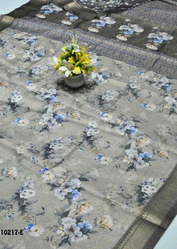 Light Sage Green Color Glance Fancy Cotton Saree