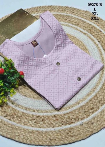 Lightpink Color Satin Cotton Readymade Kurti Casual XL, XXL