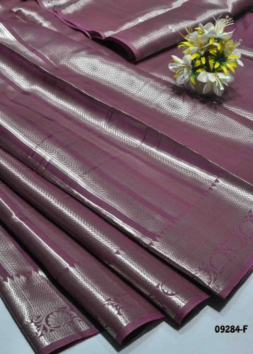 Pavithra – 09284-F Maroon Color Banarasi Silk Zari Weaving Border Saree