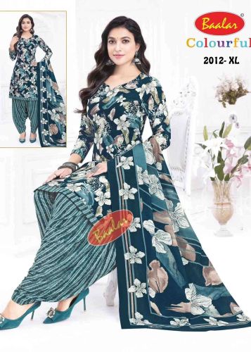 Peacockblue Color Readymade Pure Cotton Salwar Suit