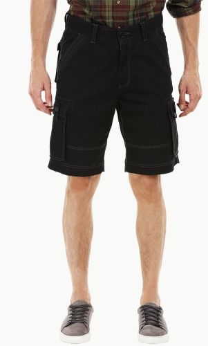 Cotton Mens Black Cargo Summer Shorts