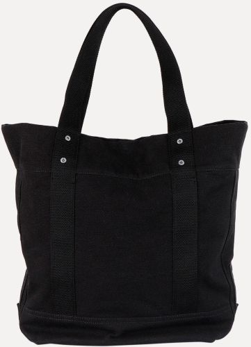 Color-Block Throw In Black Canvas Tote Bag, Gender : Unisex
