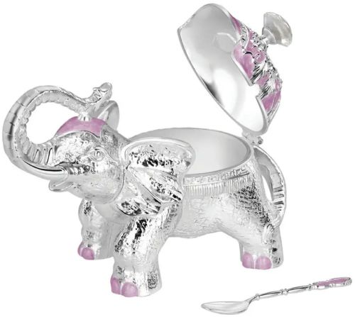 Elephant Sugar Pot Metal Lavender