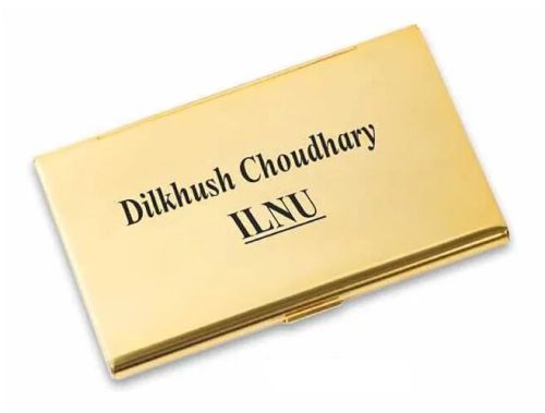 Gold Visiting Card Holder, Color : Black