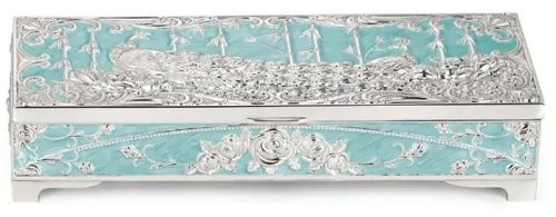 Peacock Dry Fruit Box 2 in 1 Sky Blue