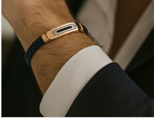 Draft Premium Mens Gold Accent Bracelet