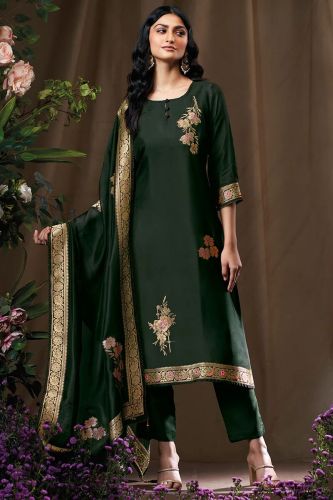 Premium Viscose Woven Silk Meena Jacquard Salwar Suit